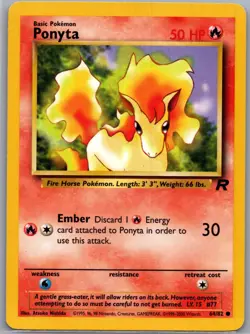 Ponyta 64/82 Non Holo Team Rocket - Pokemon Card - LP - Image 1
