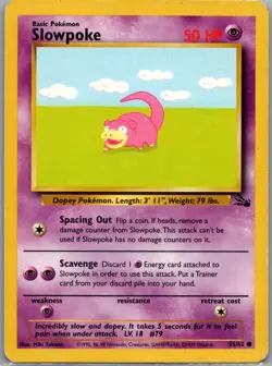 Slowpoke 55/62 Non Holo Fossil - Pokemon Card - LP - Image 1