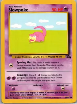 Slowpoke 55/62 Non Holo Fossil - Pokemon Card - LP - Image 1