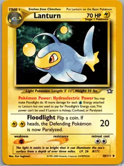 Lanturn 38/111 Non Holo Neo Genesis - Pokemon Card - LP - Image 1