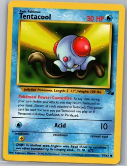Tentacool 56/62 Non Holo Fossil - Pokemon Card - LP - Image 1