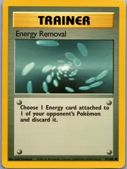Energy Removal 92/102 Non Holo Base Set - Pokemon Card - LP - Image 1
