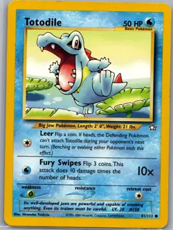 Totodile 81/111 Non Holo Neo Genesis - Pokemon Card - LP - Image 1