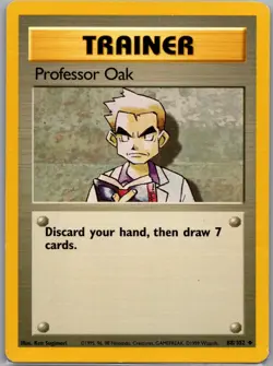 Professor Oak 88/102 Non Holo Base Set - Pokemon Card - LP - Image 1
