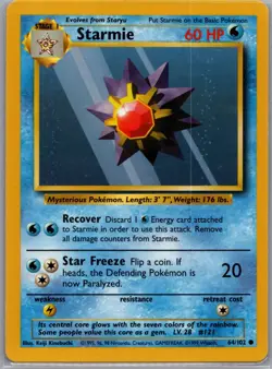 Starmie 064/102 Non Holo Base Set - Pokemon Card - LP - Image 1