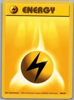Lightning Energy 100/102 Non Holo Base Set - Pokemon Card - LP - Image 1