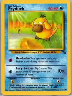 Psyduck 53/62 Non Holo Fossil - Pokemon Card - LP - Image 1