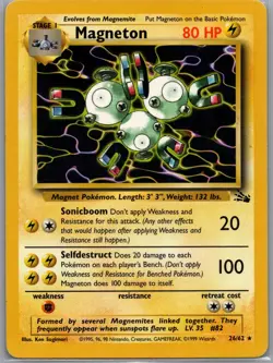 Magneton 26/62 Non Holo Fossil - Pokemon Card - LP - Image 1