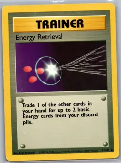 Energy Retrieval 81/102 Non Holo Base Set - Pokemon Card - LP - Image 1
