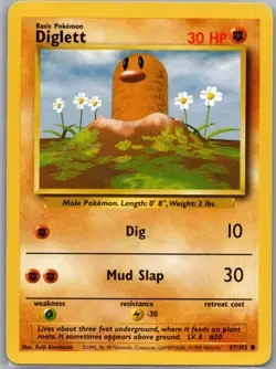 Diglett 047/102 Non Holo Base Set - Pokemon Card - LP - Image 1
