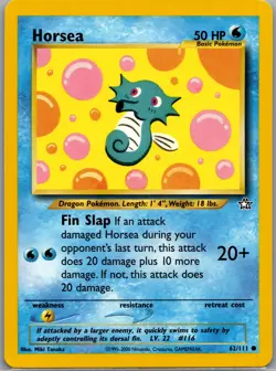 Horsea 62/111 Non Holo Neo Genesis - Pokemon Card - LP - Image 1