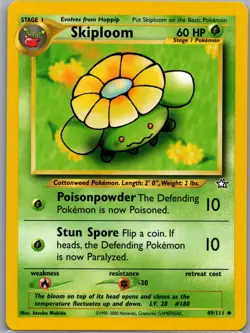Skiploom 049/111 Non Holo Neo Genesis - Pokemon Card - LP - Image 1
