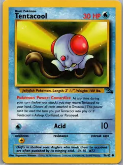 Tentacool 56/62 Non Holo Fossil - Pokemon Card - LP - Image 1
