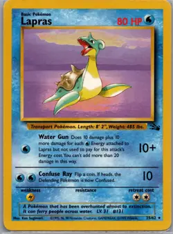 Lapras 25/62 Non Holo Fossil - Pokemon Card - LP - Image 1