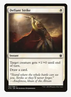 Defiant Strike | Khans of Tarkir (KTK) | MTG | Draw | +1/+0 |Near Mint NM - Image 1
