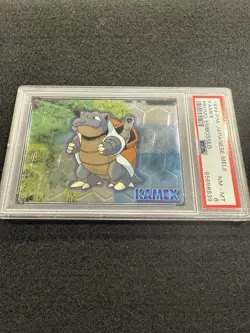 Pokemon Blastoise (Kamex) Meiji Promo Embossed 1999 in a PSA 8 !! - Image 1