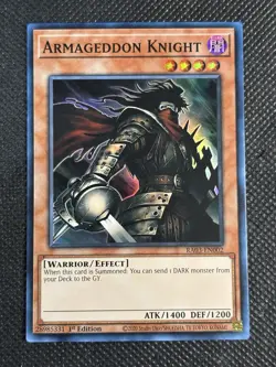 YuGiOh! - Armageddon Knight RA03-EN002 Super Rare 1st Edition Near Mint - Image 1