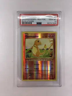 2016 Pokemon XY Evolutions Charmander Reverse Foil #9 PSA 10 Gem Mint Card 9/108 - Image 3