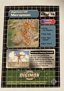 Digimon Meramon Prism Exclusive Preview #22 Champion Digimon 1999 Card - Image 4