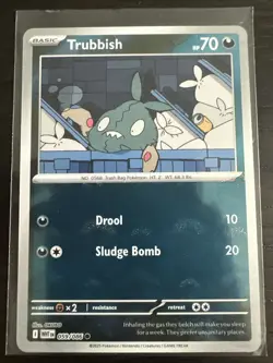 Trubbish Poke Ball #59 Holo Pokemon Sv11W: White Flare Card - Image 1