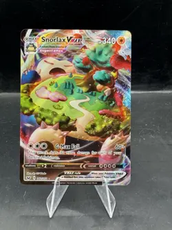 Pokemon TCG Snorlax VMAX Holo Ultra Rare Card Sword & Shield 142/202 NM - Image 1