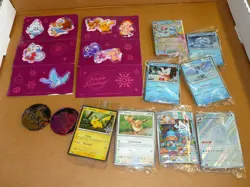 2025 Pokemon HOLIDAY CALENDAR COMPLETE 8 CARD SEALED PROMO SET + STICKER + COINS - Image 1