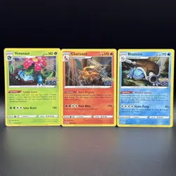 Charizard Venusaur & Blastoise Pokemon Cards - HOLO 3 Card Set Pokemon GO - Image 1