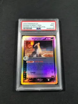 Pokemon Card Reverse Holo Magma's Mightyena 37/95 PSA 9 MINT ex Magma vs Aqua - Image 1