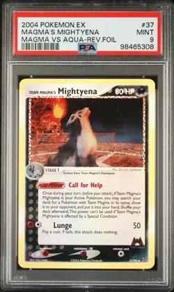 Pokemon Card Reverse Holo Magma's Mightyena 37/95 PSA 9 MINT ex Magma vs Aqua - Image 3