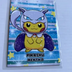 Pikachu Poncho Mewtwo Pokemon Card - Image 2