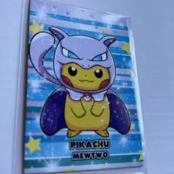 Pikachu Poncho Mewtwo Pokemon Card - Image 3