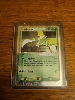 Scyther EX 102/109 Ruby and Sapphire Holo Card Heavy Play/Damaged - Image 1