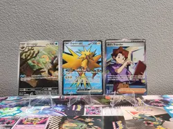 Lot of 3 151 Full art And IR Cards Omanyte 180 Bill's Transfer 194 Zapdos Ex 192 - Image 1
