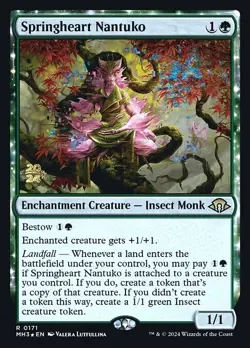 NM Prerelease Foil Springheart Nantuko, MTG, Modern Horizons 3, Magic, 171 - Image 1