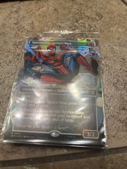 Prerelease MTG SPECTACULAR SPIDER-MAN 0014 Very Rare STAMPED PROMO FULL ART FOIL - Image 3
