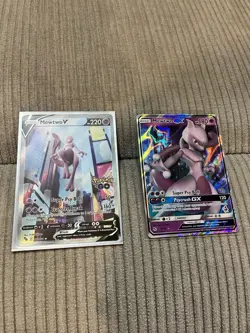 2022 Mewtwo V Pokemon go Alt Full Art And 2019 Mewtwo GX Bundle - Image 1