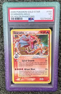 Pokemon Gyarados Gold Star EX Holon Phantoms Holo Rare #102 PSA 3 SEND OFFERS - Image 3