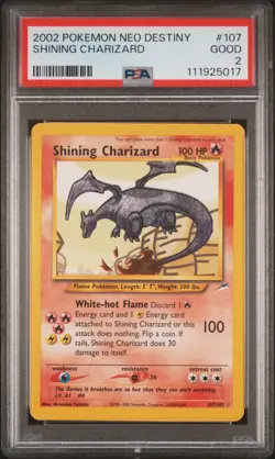 2002 POKEMON NEO DESTINY #107 SHINING CHARIZARD PSA 2 - Image 1