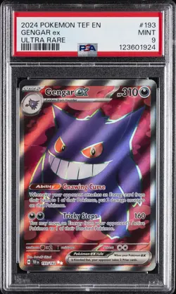 2024 POKEMON TEF EN-TEMPORAL FORCES ULTRA RARE #193 GENGAR EX PSA 9 - Image 1