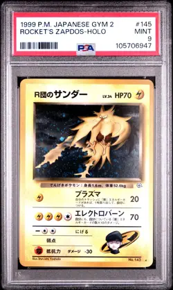 1999 POKEMON JPN GYM 2 #145 ROCKET'S ZAPDOS-HOLO PSA 9 - Image 1