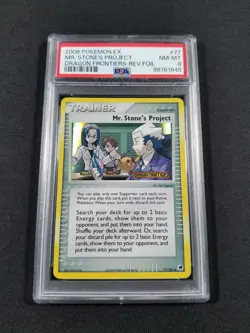 Pokemon Reverse Holo Mr. Stone's Project 77/101 PSA 8 NM-MT ex Dragon Frontiers - Image 1