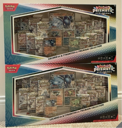 2x Pokemon TCG Prismatic Evolutions Lucario Ex + Tyranitar Ex Premium Collection - Image 1