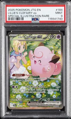 2025 POKEMON JTG EN-JOURNEY TOGETHER #184 LILLIE'S CLEFAIRY EX PSA 9 - Image 1
