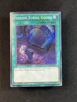 Yugioh-Foolish Burial Goods-Secret Rare-1st Edition-MP17 EN218 - Image 1