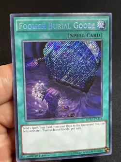 Yugioh-Foolish Burial Goods-Secret Rare-1st Edition-MP17 EN218 - Image 3