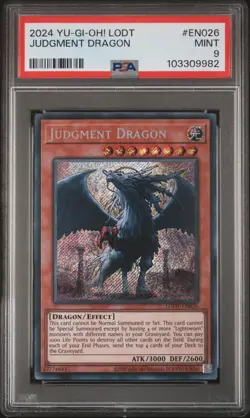 2024 YU-GI-OH! LODT-LIGHT OF DESTRUCTION #EN026 JUDGMENT DRAGON PSA 9 - Image 1