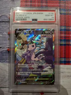 2021 psa 10 swsh full art mew v fusion arts 106 pokemon japanese card - Image 1