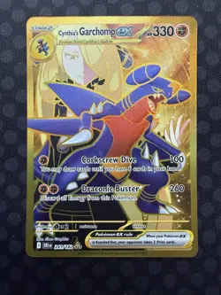 Cynthia's Garchomp EX 241/182 Destined Rivals Gold Hyper Rare Card - Image 1