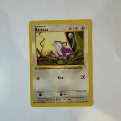Pokemon Rattata 61/102 1st Edition Shadowless Base Set Card - Image 1