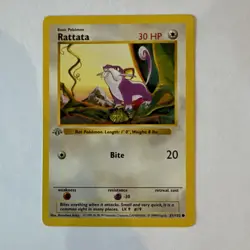 Pokemon Rattata 61/102 1st Edition Shadowless Base Set Card - Image 2